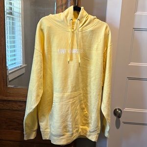 Love Yourself sweatshirt with hood.